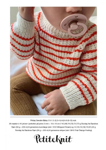 Strikkeoppskrift Friday Sweater Baby fra PetieKnit