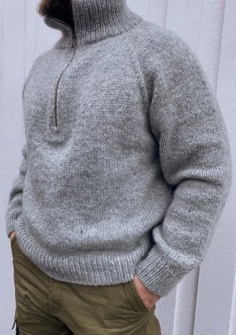 Strikkepakke Zipper sweater man fra PetiteKnit 